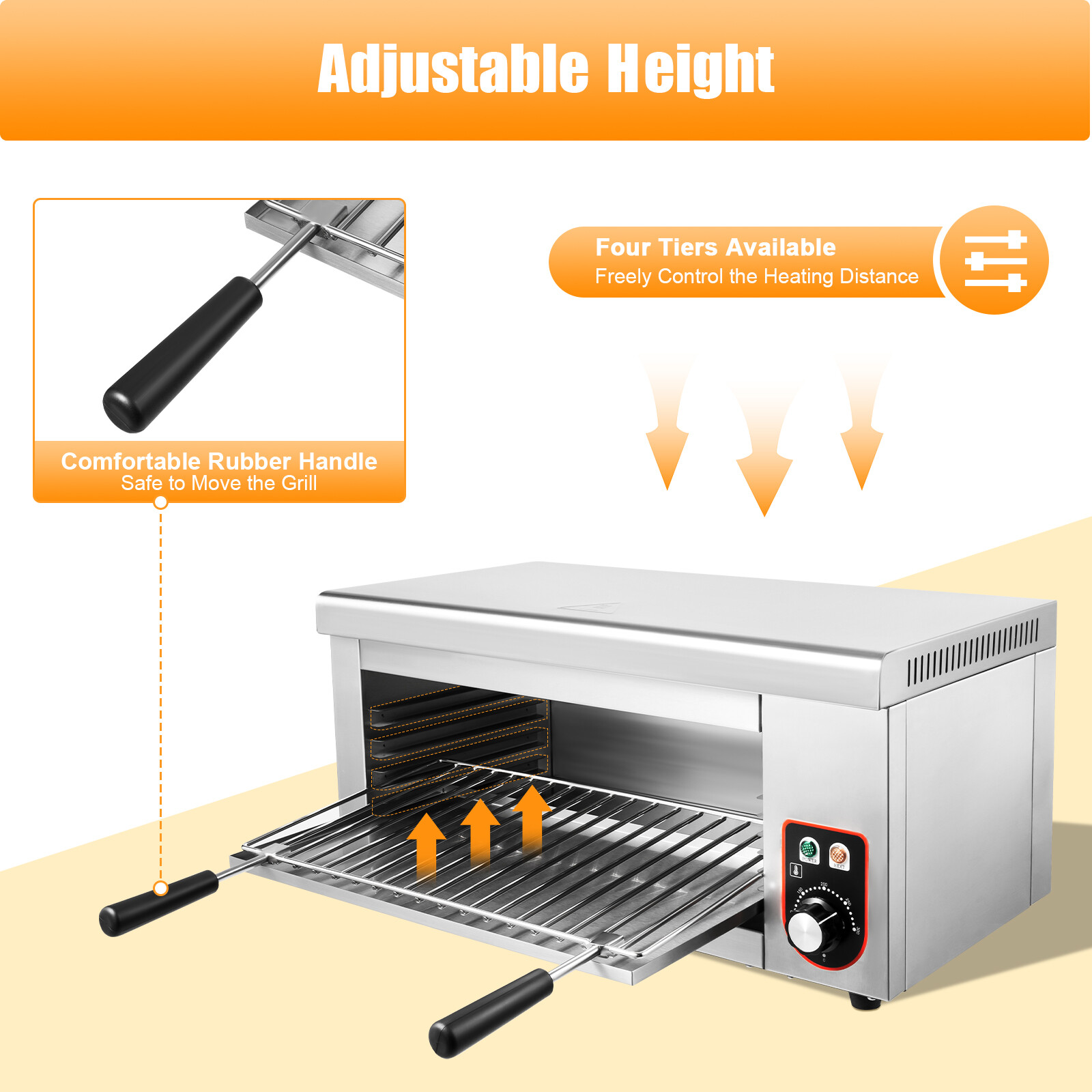 Electric Cheese Melter, Stainless Steel Adjustable temperature Cheese Melter BBQ