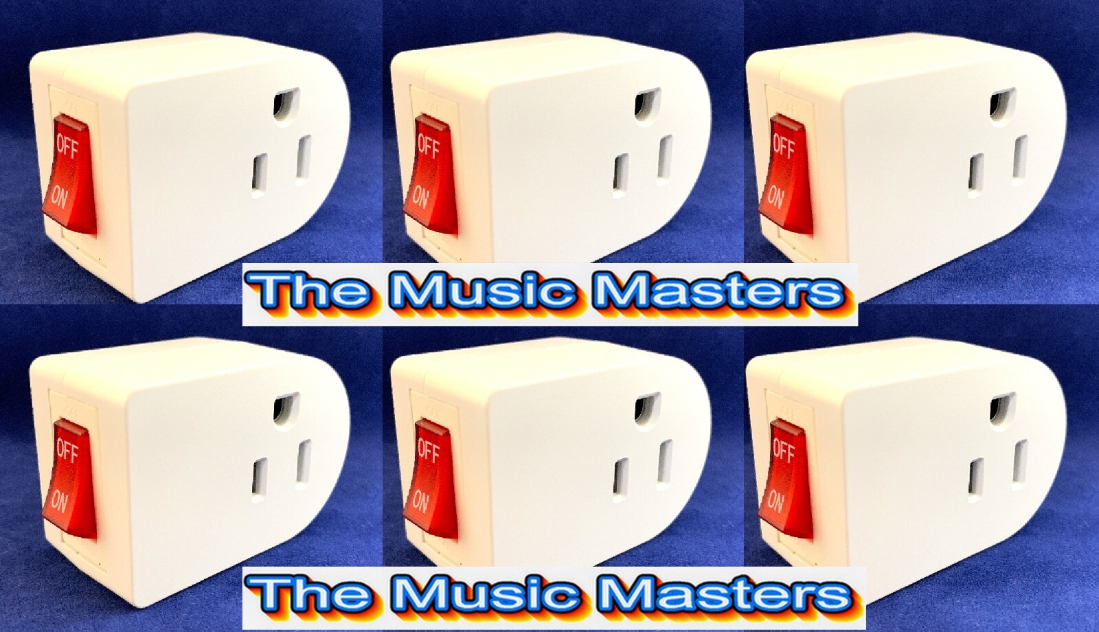 6X Grounded On/Off LIGHTED POWER SWITCH Single AC Wall Plug Electrical Outlet