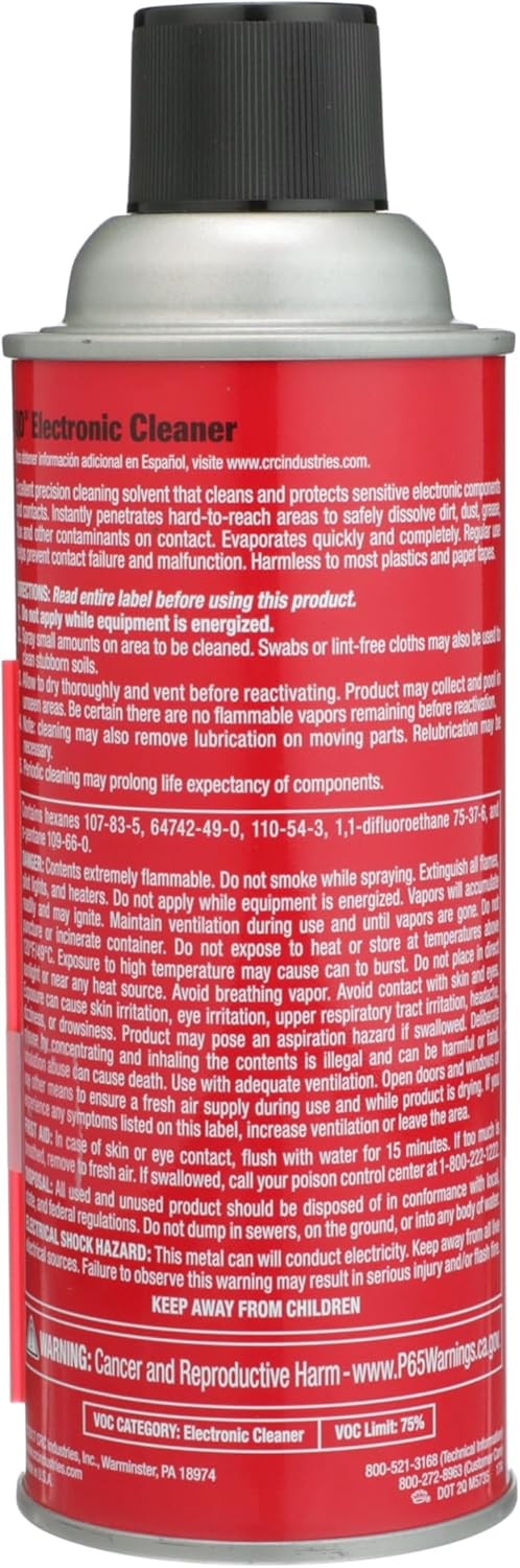 Electronic Contact Cleaner Spray Best Quick Drying Fix CRC QD Corrosion Debris11