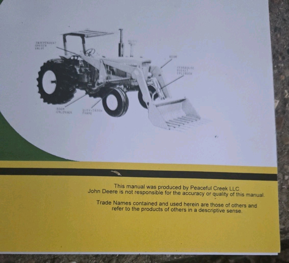 Peaceful Creek Service Operators & Parts Manual John Deere 48 Farm Loader