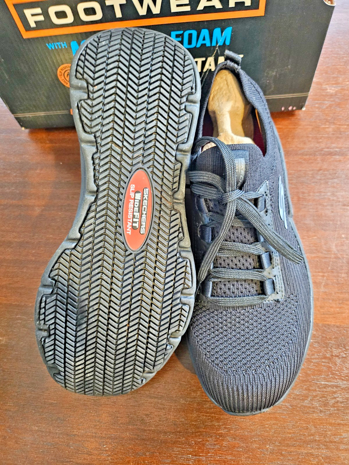 Skechers Women’s Work RF D’Lux Walker SR Ozema Shoes Black Wides Size:7.5