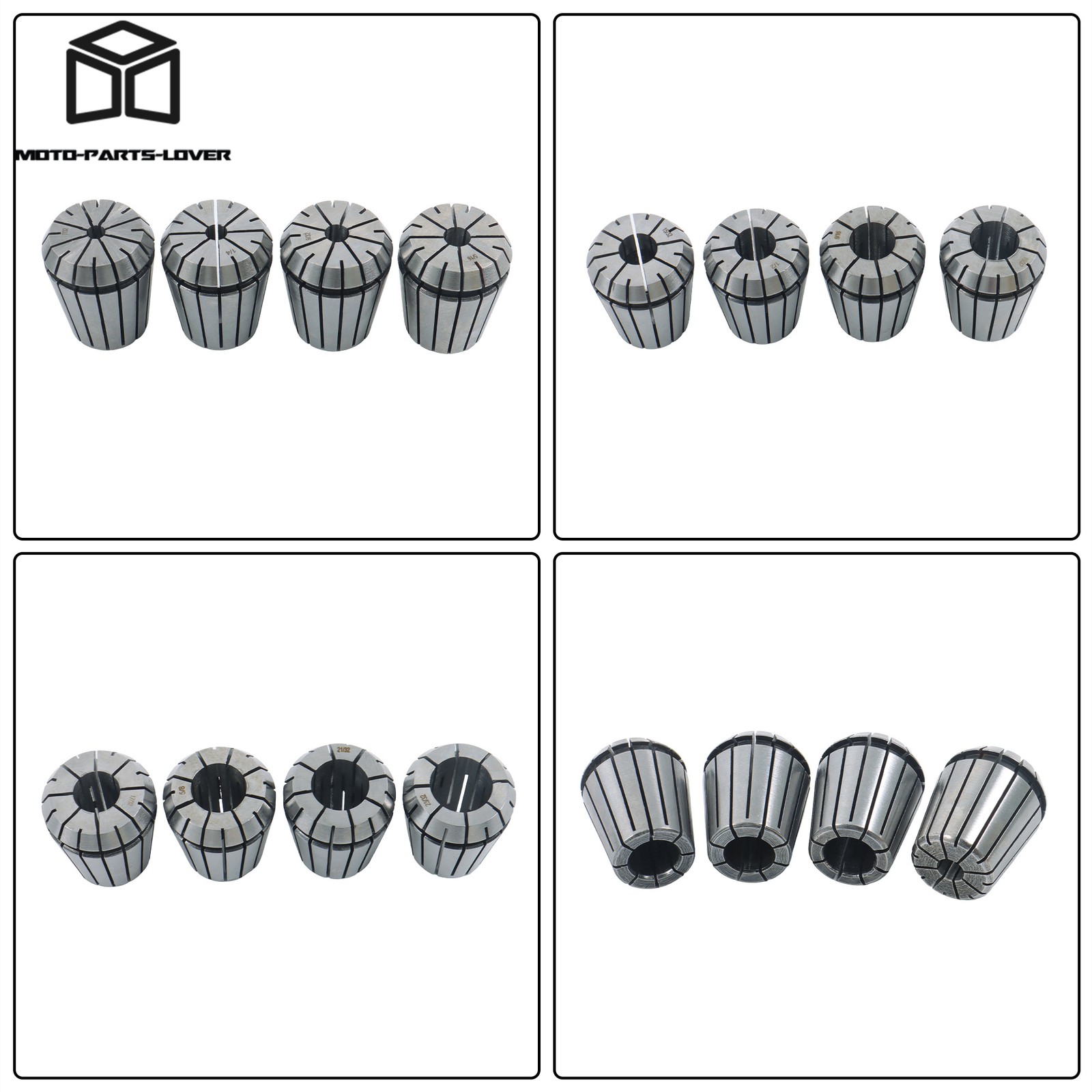 ER32 Collet Set 18 Pack Precision .0002″ TIR 7/32 3/4 Inch 1/32