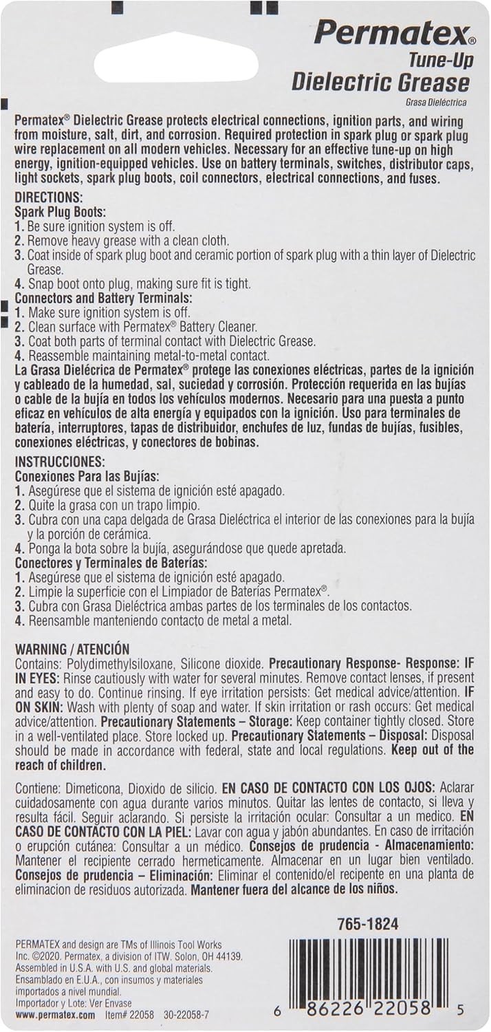 Permatex 22058 Dielectric Tune-Up Grease, 3oz. – High Performance Dielectric Gre
