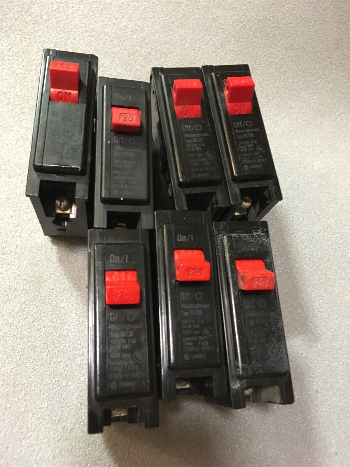 BRYANT WESTINGHOUSE BR120 C120 1 Pole 20 Amp Circuit Breaker – Red Handle