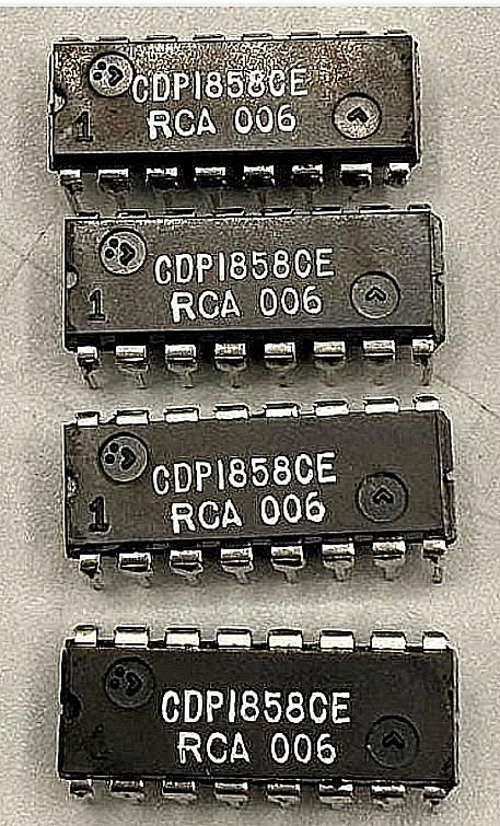 Vintage RCA CDP1858CE 4-Bit Latch Decoder COSMAC Interface IC 16Pin DIP NOS 4x