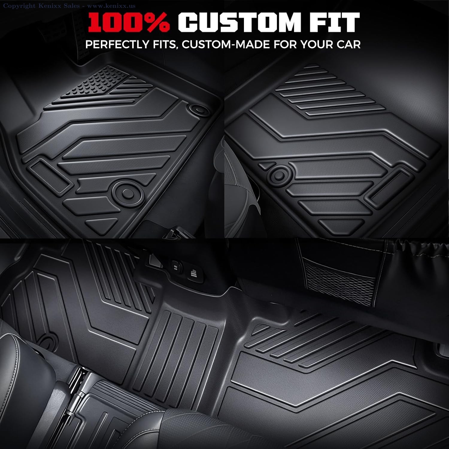 Kia Telluride 2020-2025 TPE All Weather Floor Mats Set, 7/8 Seats, Custom Fit