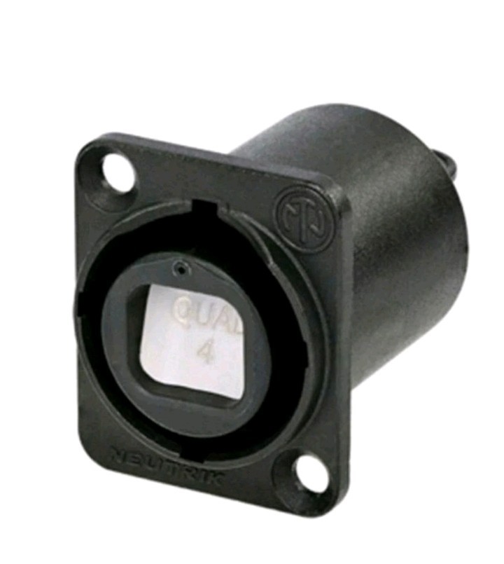 Neutrik NO4FDW-A Multi-Mode opticalCON Female Quad Chassis Connector (Black)