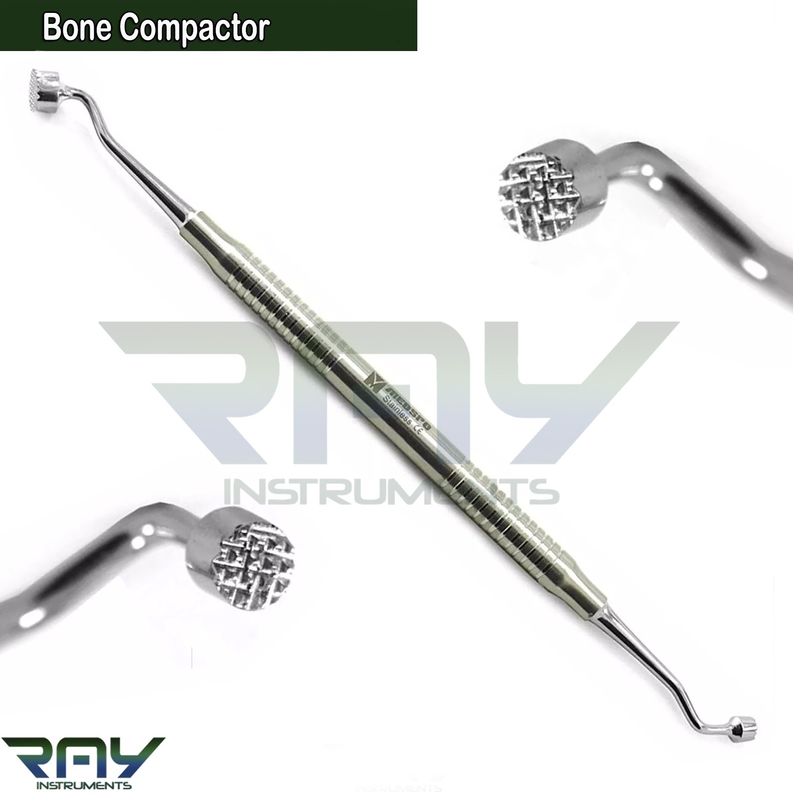 2 Pcs Dental Bone Grafting Instruments Palti Bone Compactor Implant Tools