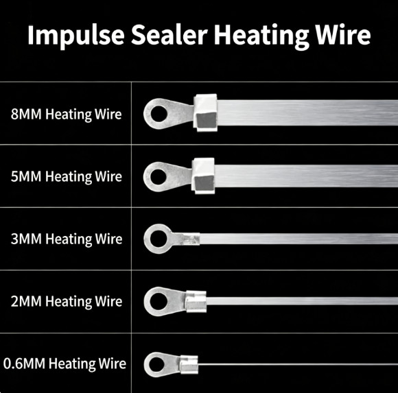 10Pcs Impulse Sealer Heating Wire 0.6-8mm 200/300/400mm Sealing Element Strip