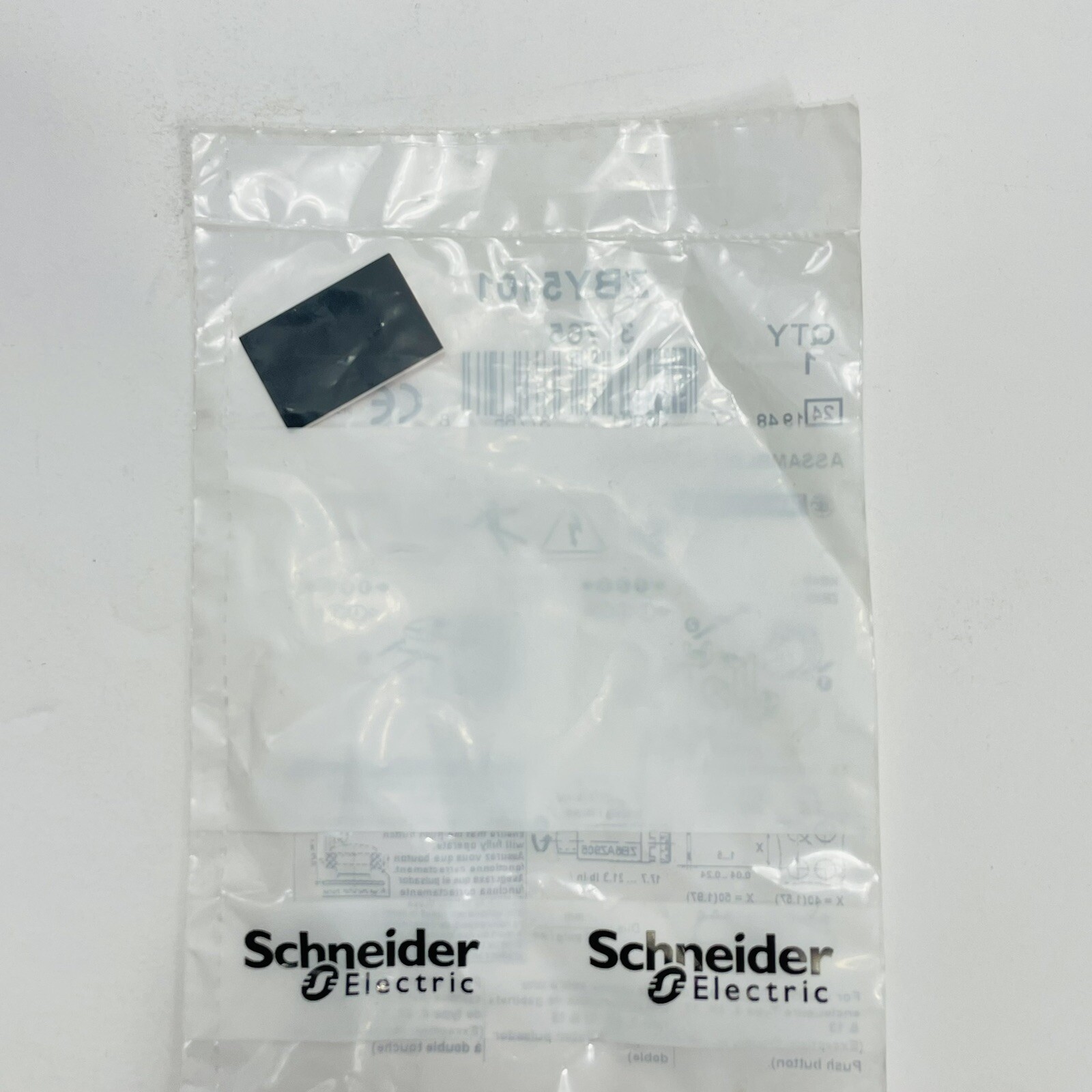 (10) Schneider Electric ZBT5101 Black or Red Blank Legend 18x27mm For XB4 & XB5