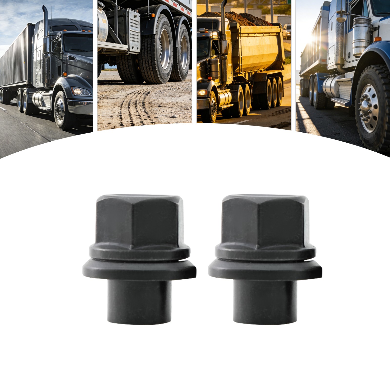 2 Pieces Sleeve Flanged Wheel Nuts M22×1.5 Heavy Duty Truck For 1.02in Bolt Hole