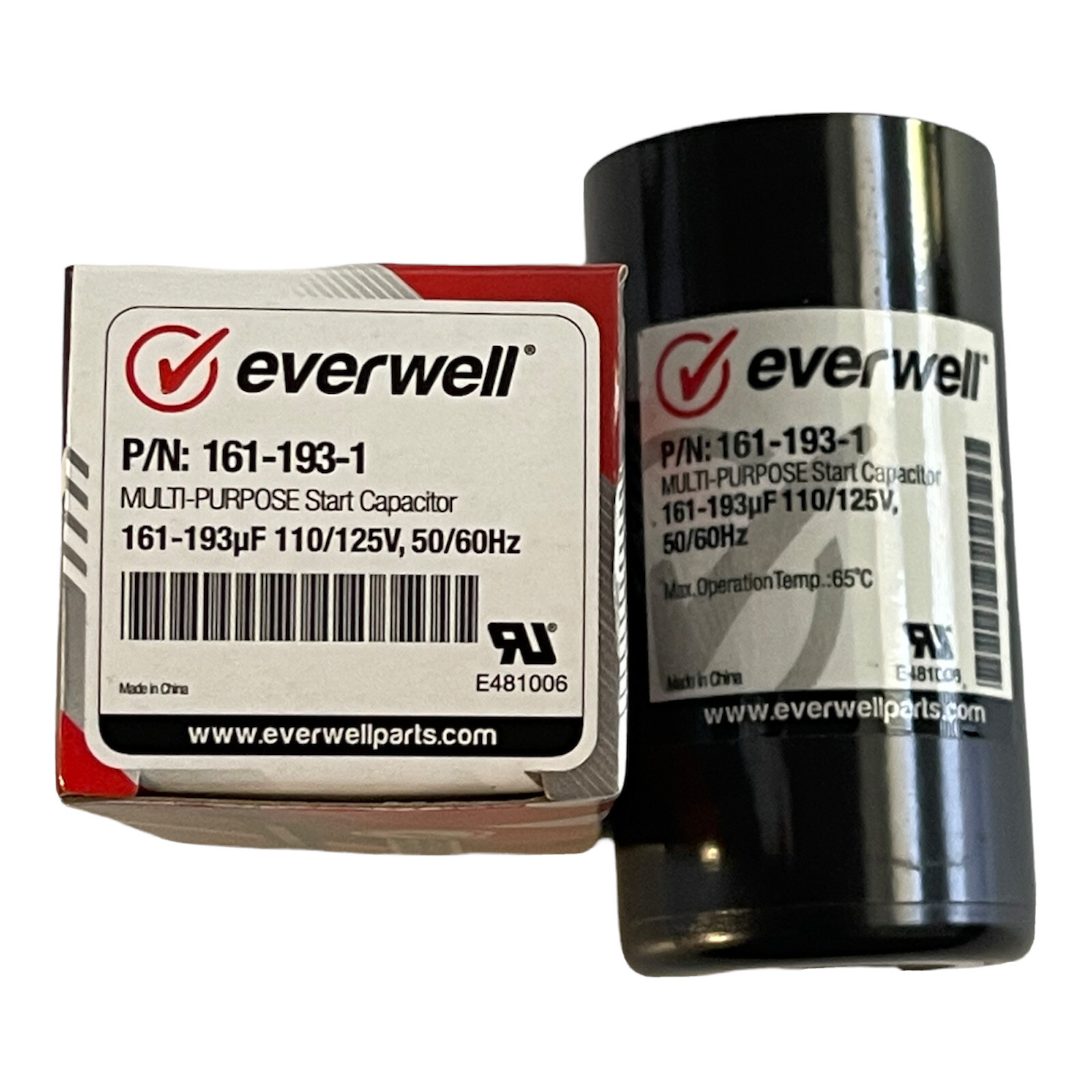 Motor Start Capacitor 161-193 MFD uF 110VAC 50/60Hz HVAC