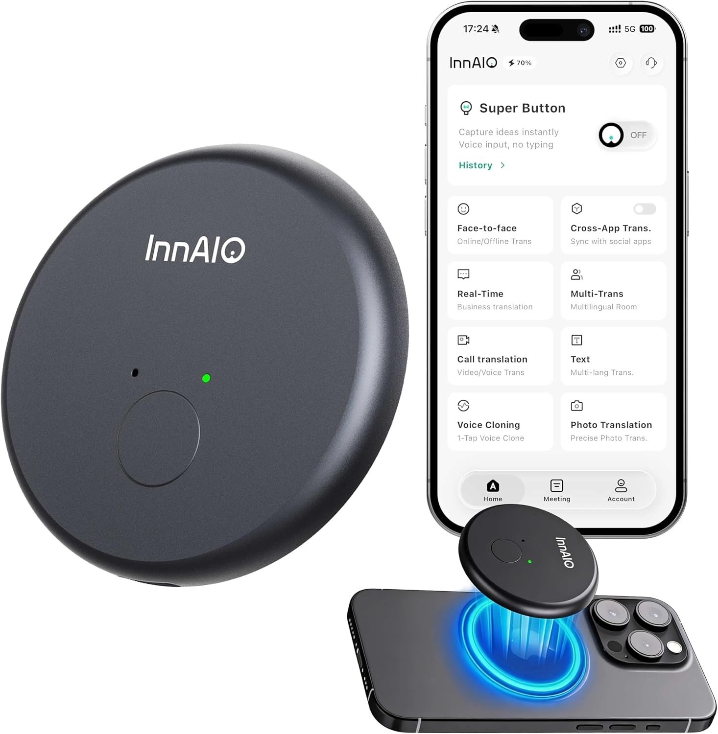 AI Language Translator Device with Voice Cloning,GPT-Powered Real-Time Translate