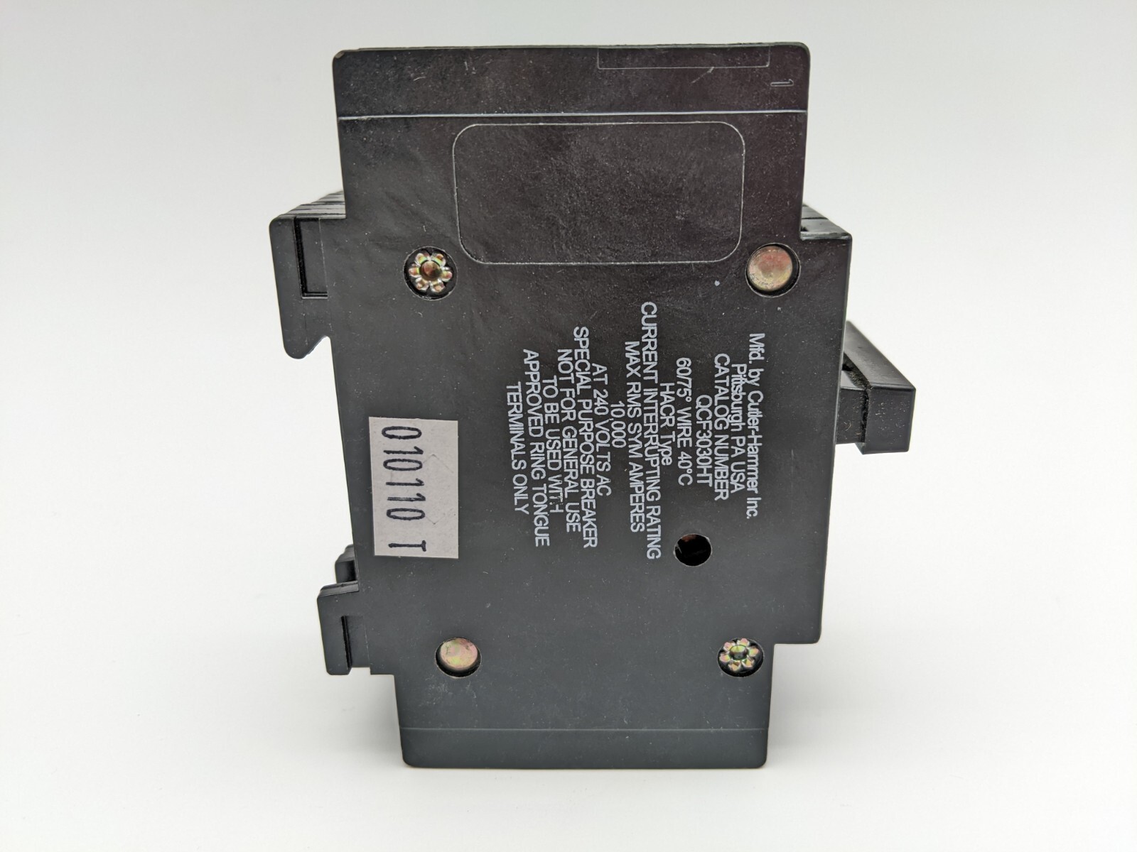 Cutler Hammer QCF3030HT Circuit Breaker 30 Amp 3 Pole 240 VAC DIN Rail Mount NOS