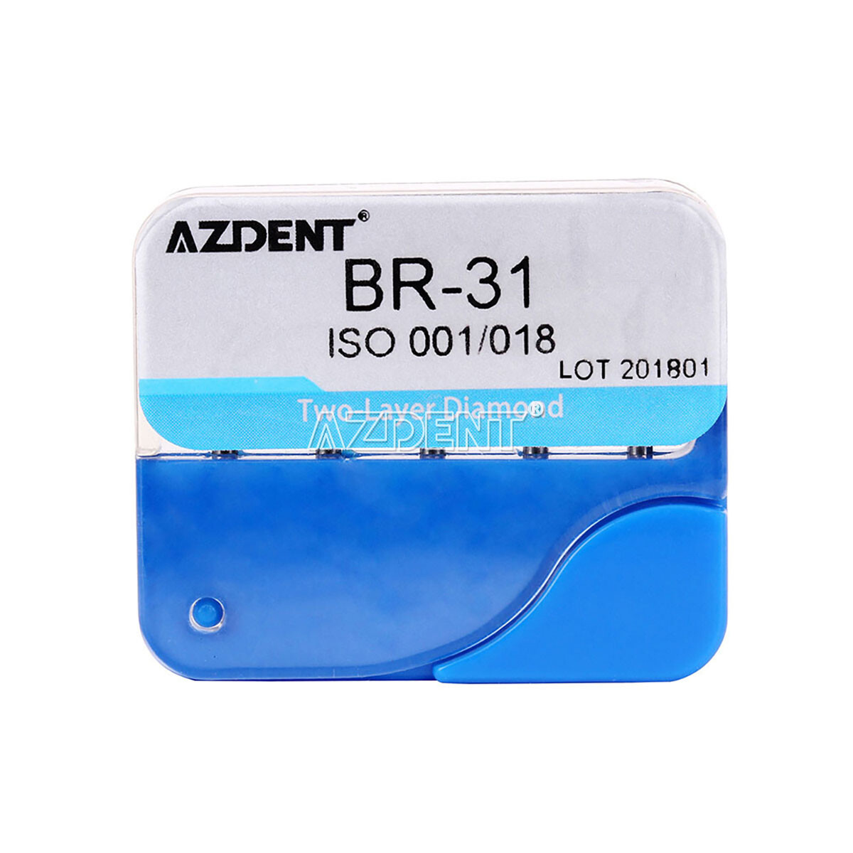AZDENT Dental Two Layer Diamond Bur FG Ball Round BR-31 For High Speed Handpiece