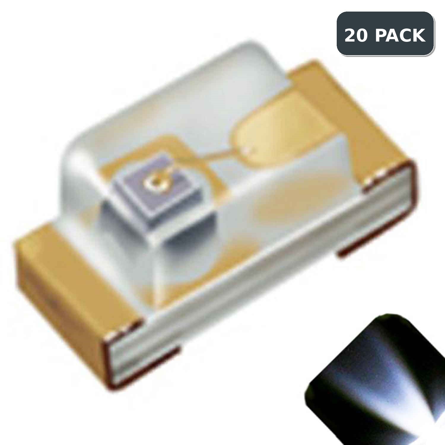 20 x LED 0603 Cool Clear White SMD LEDs SMT Lights Super Ultra Bright Xbox Car