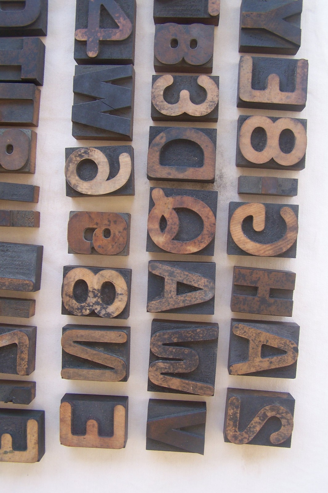 HUGE LOT! 128 Vintage Letterpress wood print typeset printing block typography