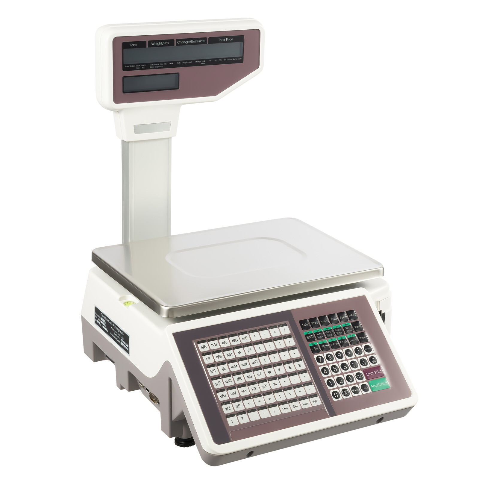 New Commercial Digital Price Computing Scale 66Lbs with Label Barcode Printer