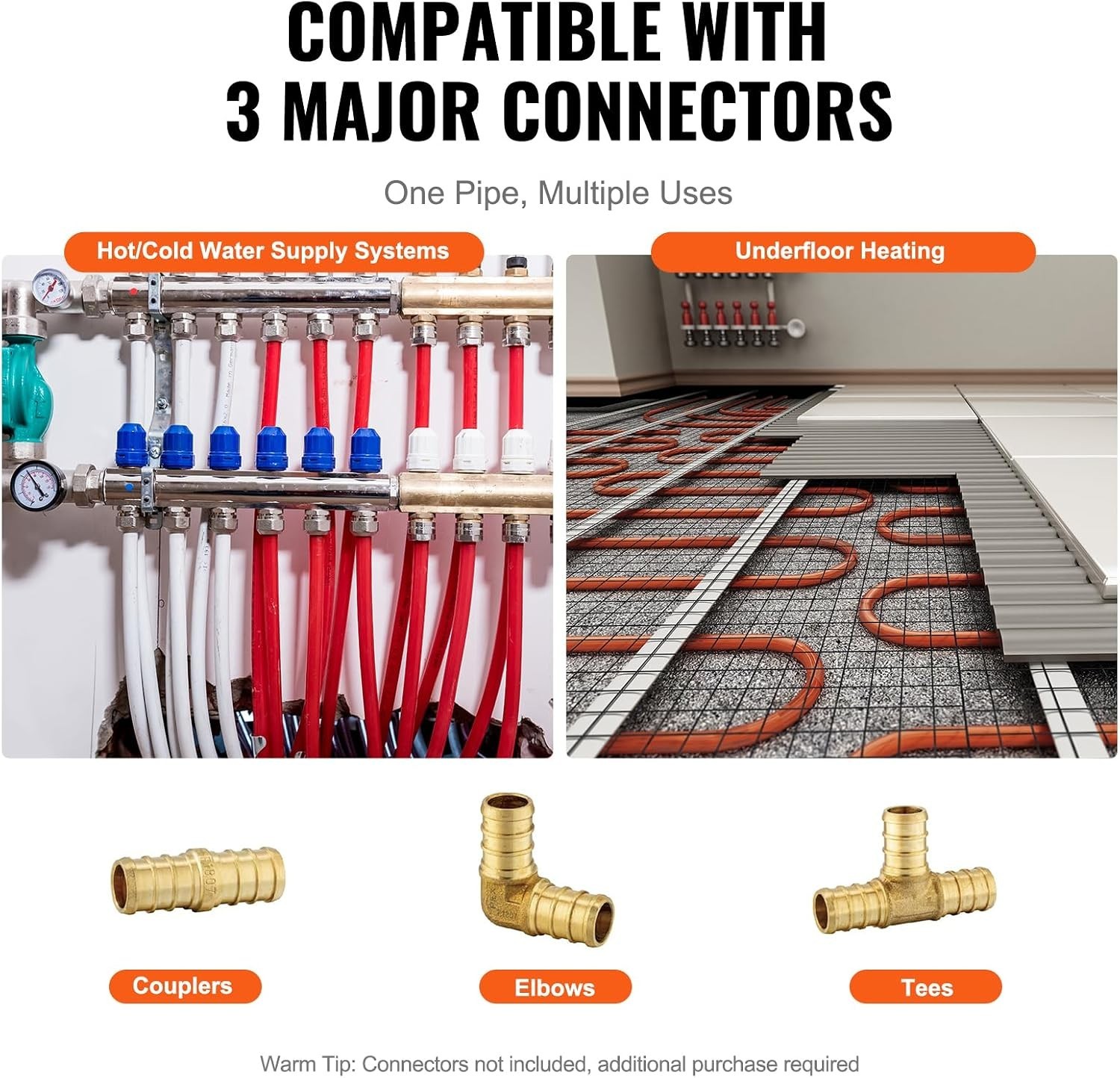 Blue & Red PEX-A Pipe 3/4″, 200ft with Free Cutter Included