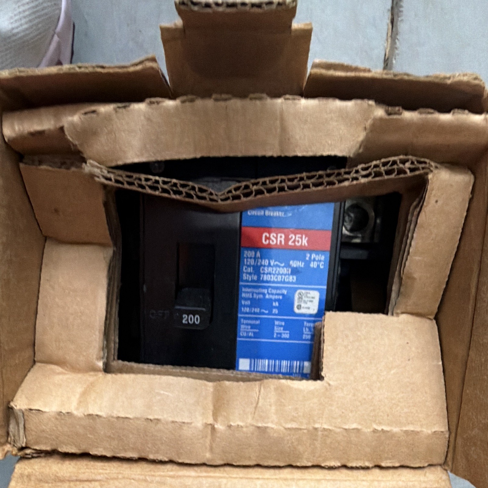 Eaton CSR2200N 200A 2-Pole 120/240V Main Circuit Breaker 25k AIC