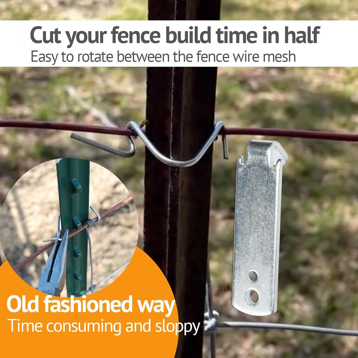 Fence Wire Twister for T Post Clips, Barb Wire Twisting Tool for Fencing Wire, S