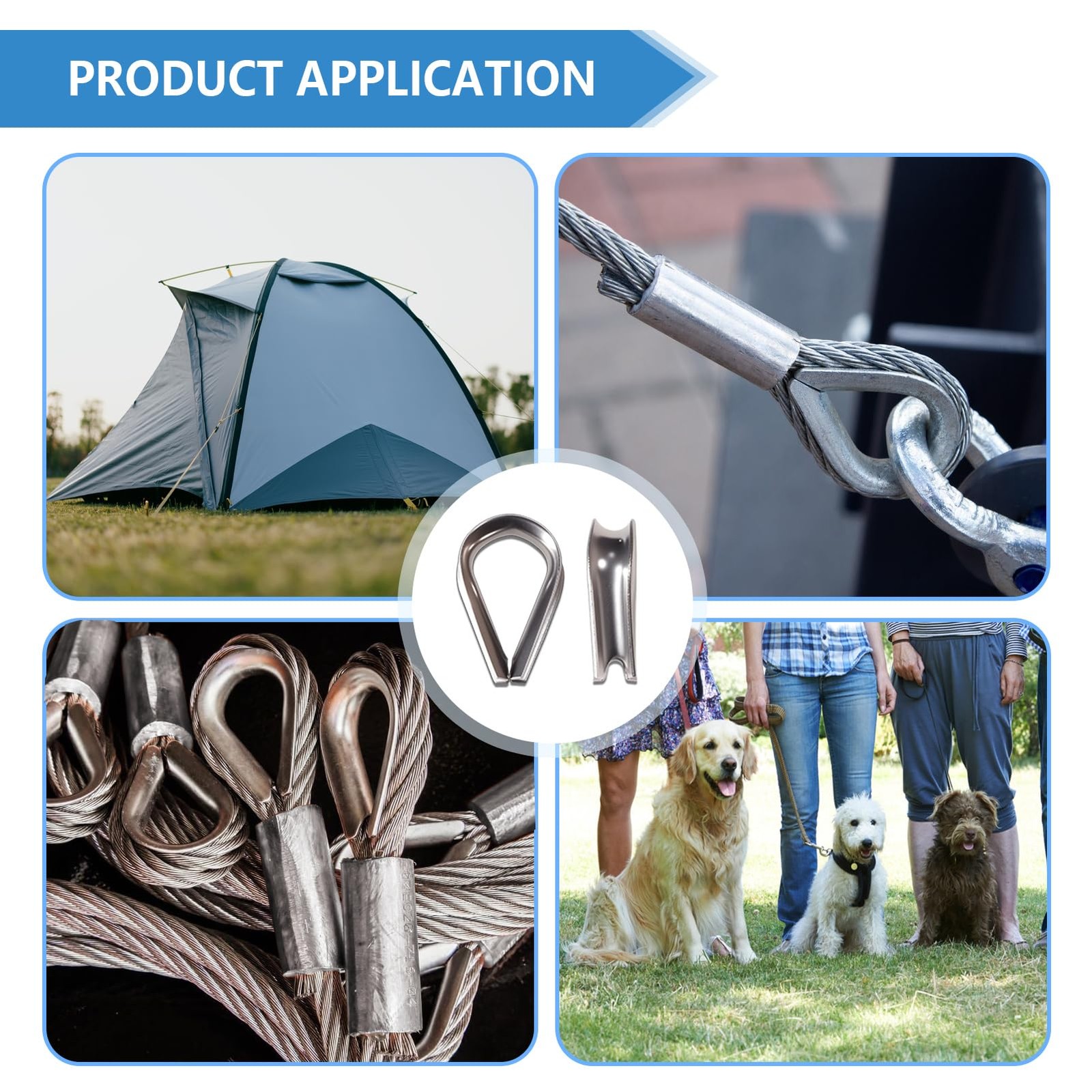 RABECH 7/8″ Wire Rope Thimble M22 Stainless Steel Pack of 2