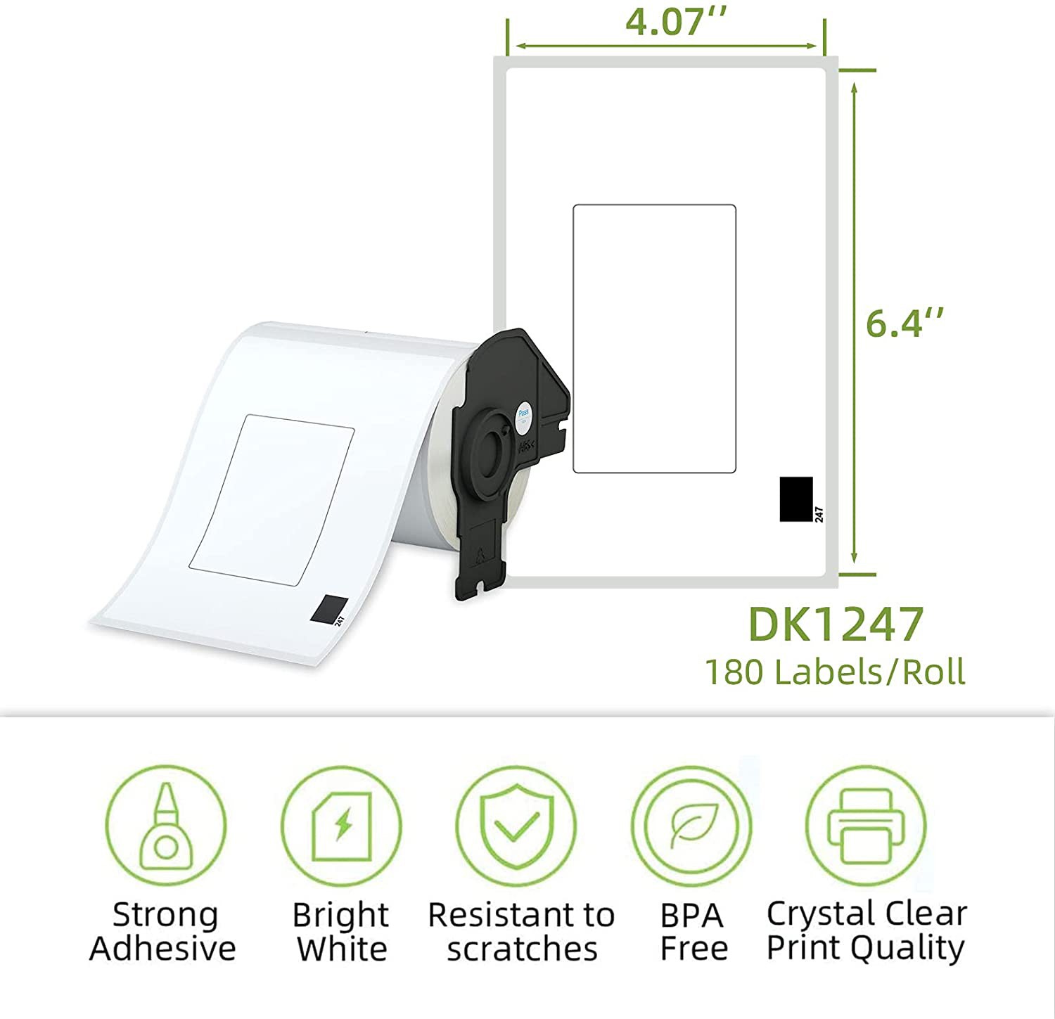 DK-1247 4.07″ x 6.4″ Shipping Labels Compatible with Brother QL-1050 QL-1050N