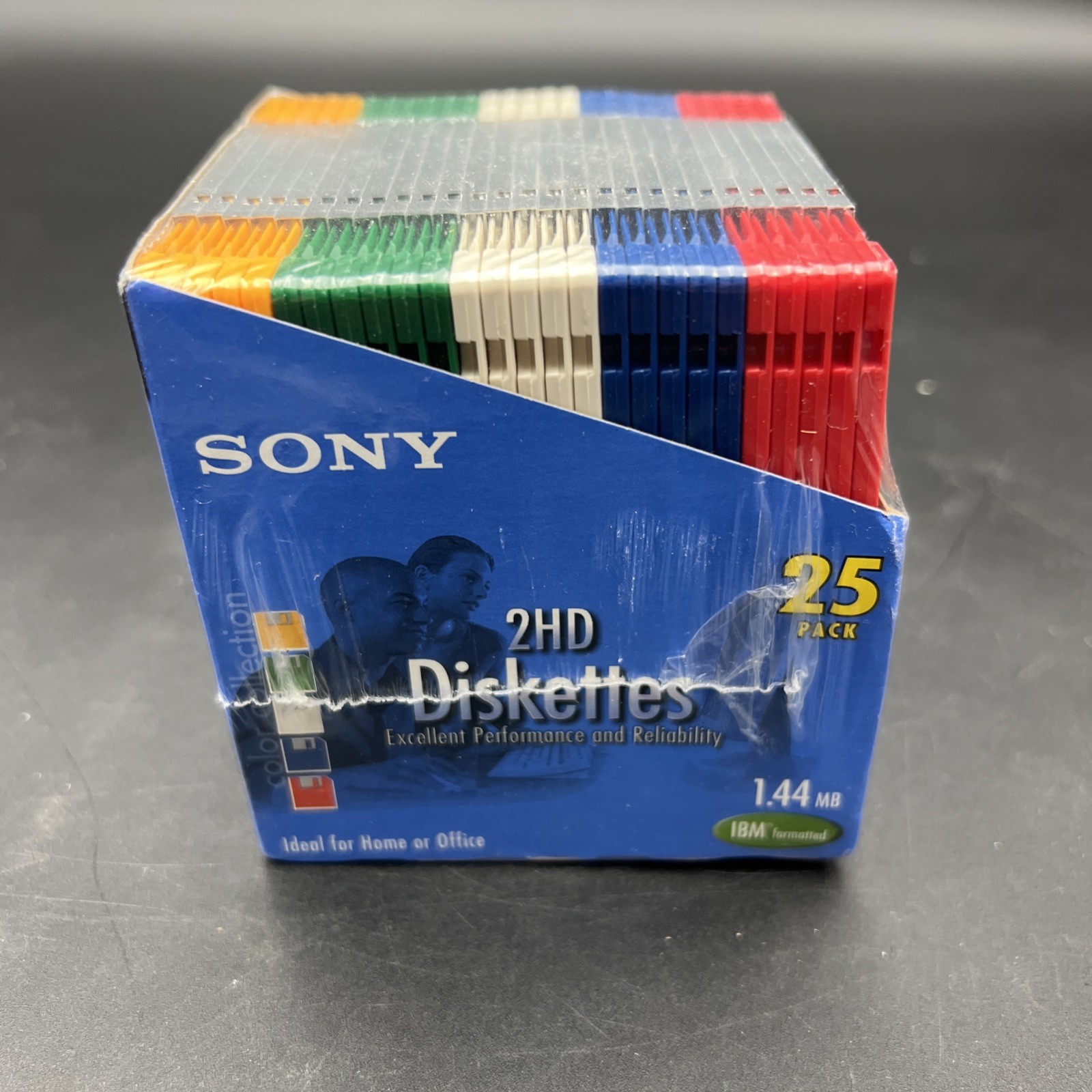 Sony 2HD 3.5” Diskettes 1.44MB 5 Colors 25 Pack IBM Formatted Micro Floppy New