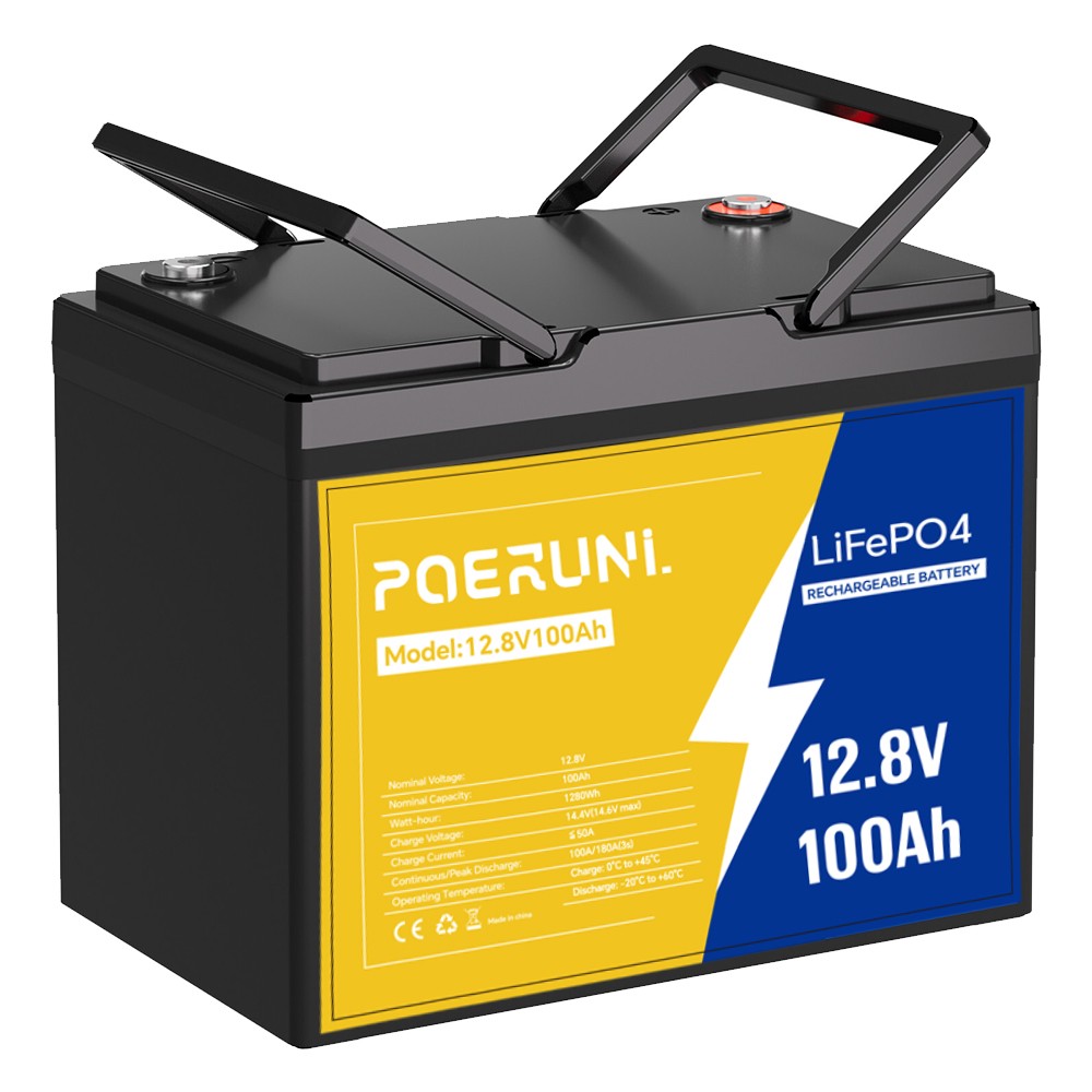 NEW 12V 100Ah LiFePO4 Lithium Battery 1280Wh Built-in 100A BMS 8000+ Cycle Deep