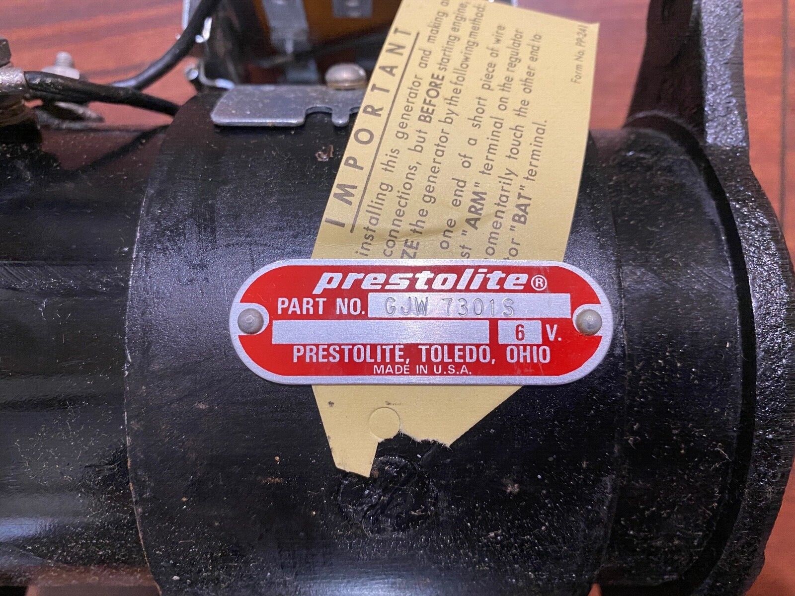 Vintage Tractor 6V Generator Prestolite Oliver Cockshut Ford Hercules Waukesha