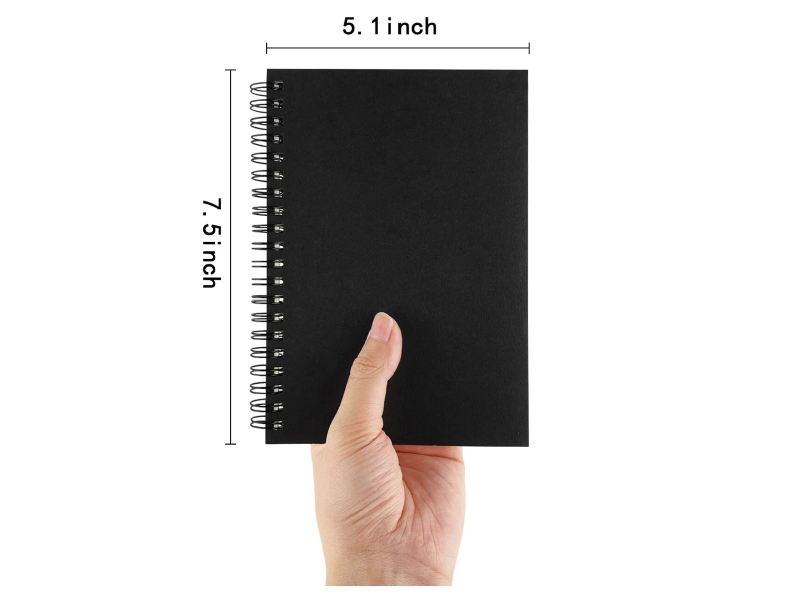 DSTELIN Spiral Notebook 7.5×5.1 Soft Cover 100 Pages Black