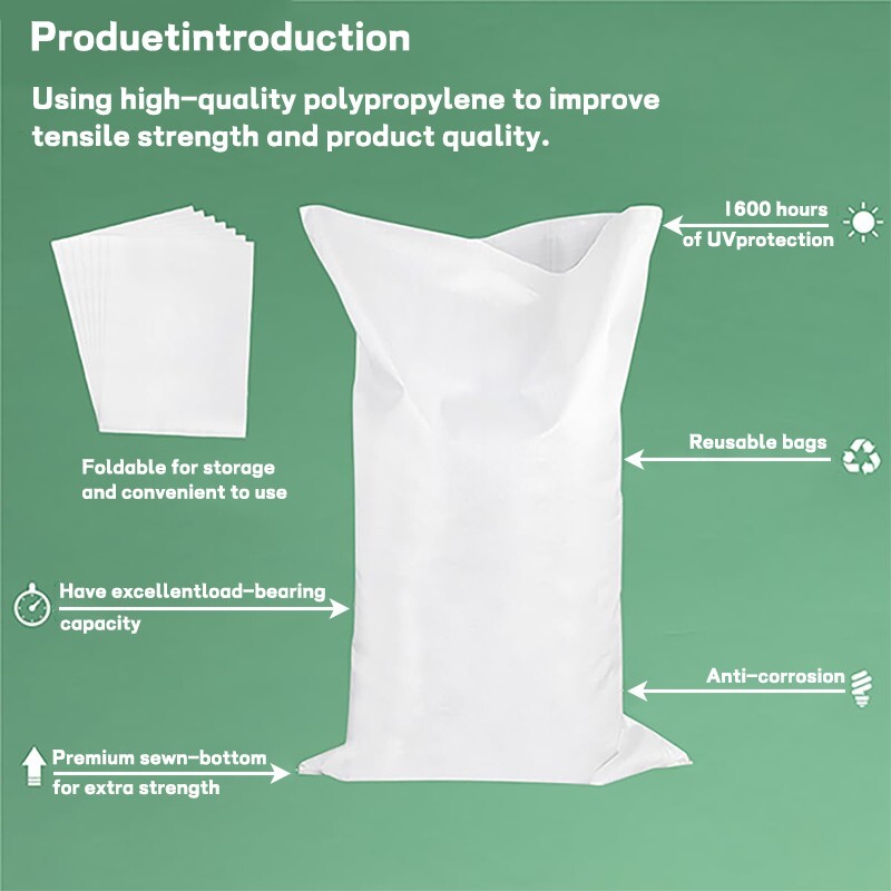 Heavy duty waterproof outdoor woven polypropylene bag,26 x 14″ /60 x 40″ (white)