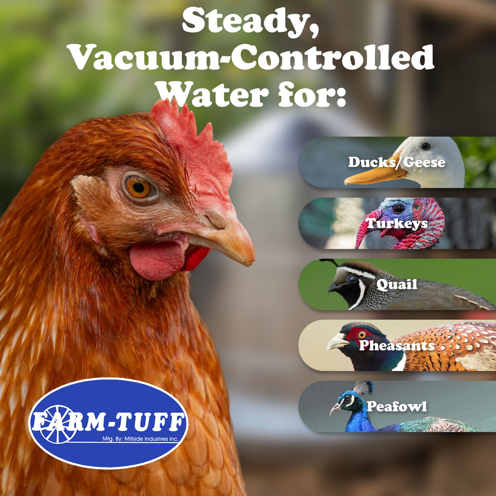FARM-TUFF Double Wall Cone Top Galvanized Poultry Fountain, 5 Gallon Capacity