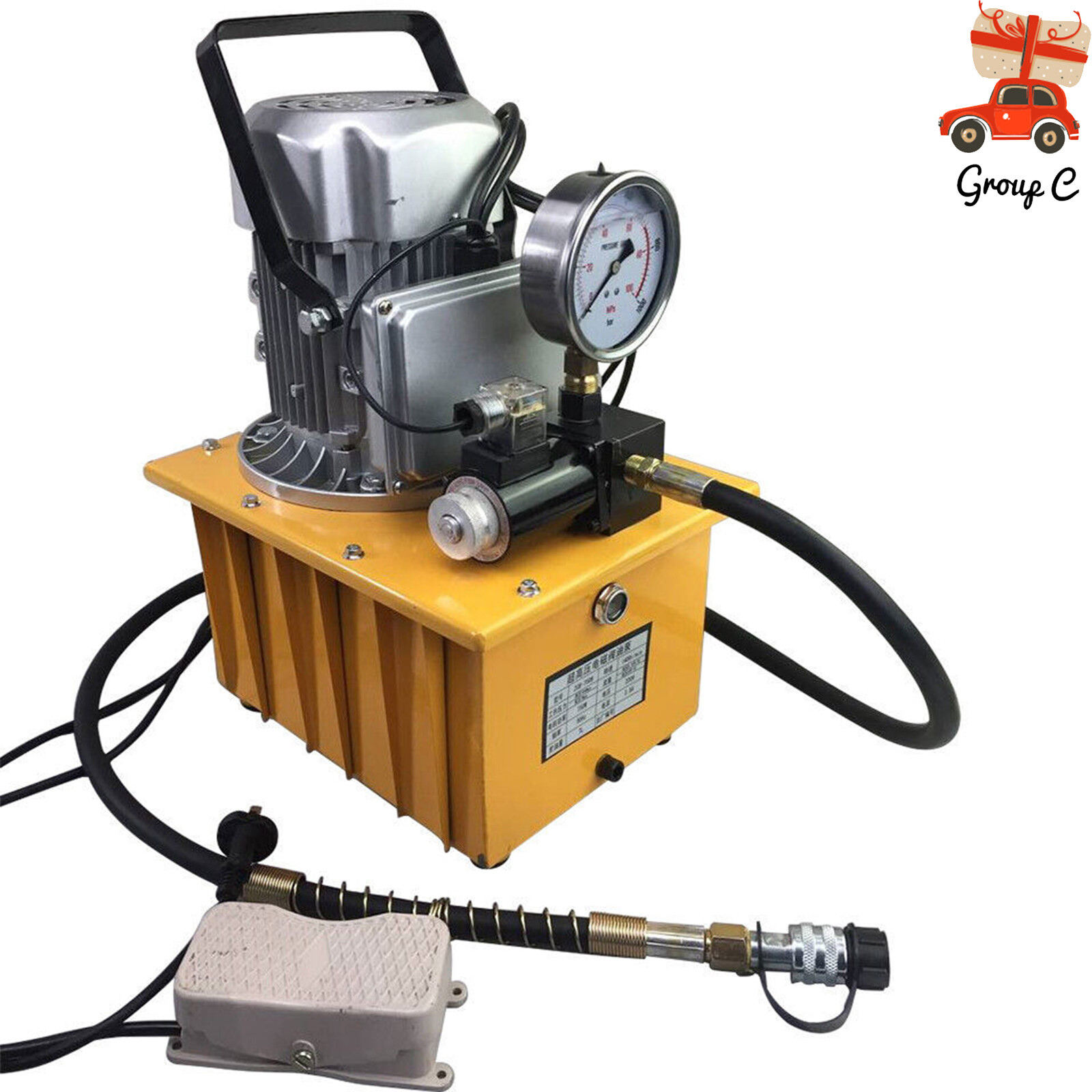 Electric Driven Hydraulic Pump Pedal Single Acting Solenoid Valve 110V 10000psi