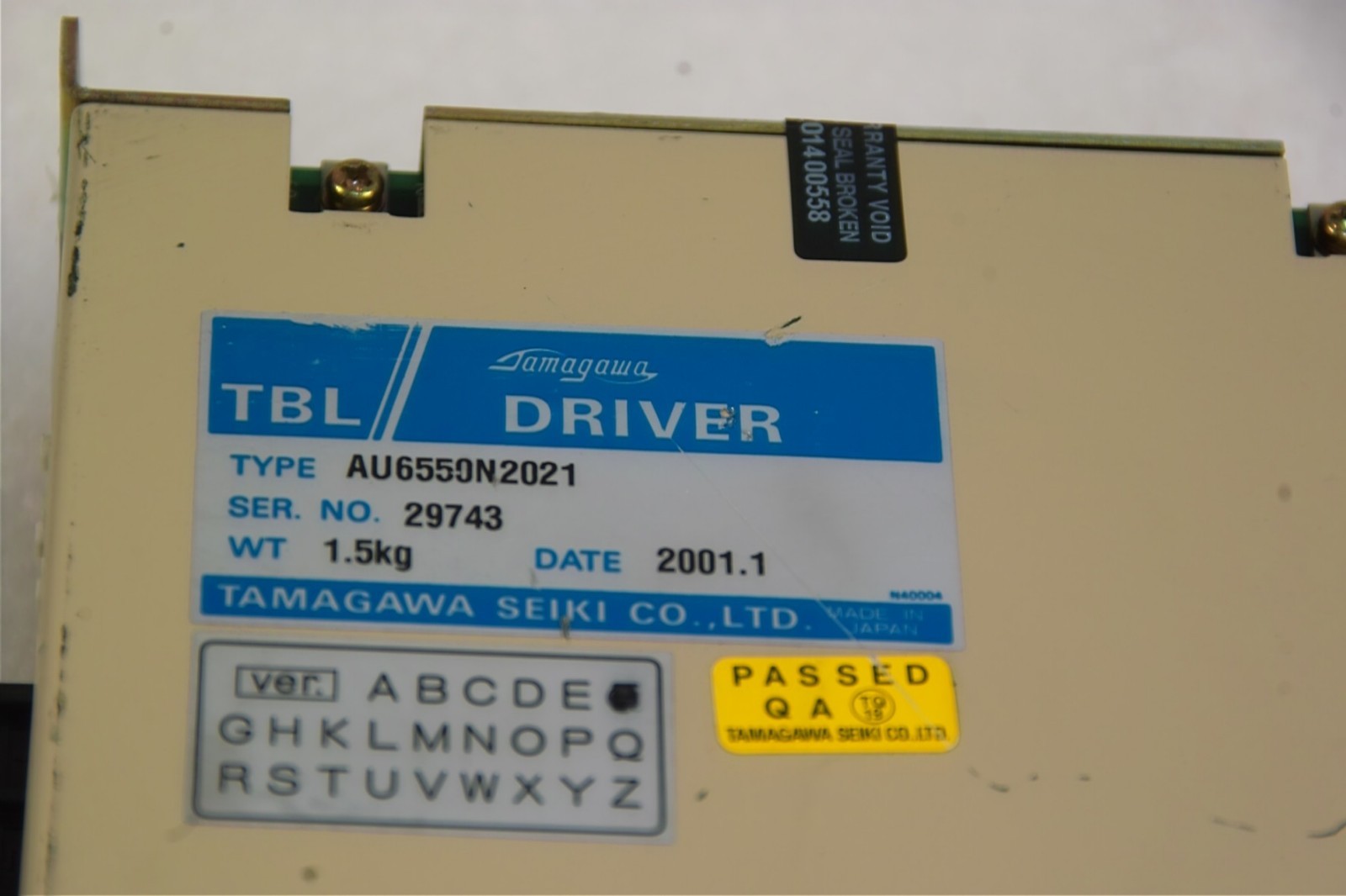 TAMAGAWA TBL DRIVER AU6550N2021 AC 200V, 200W ,2000C/T FREE SHIP