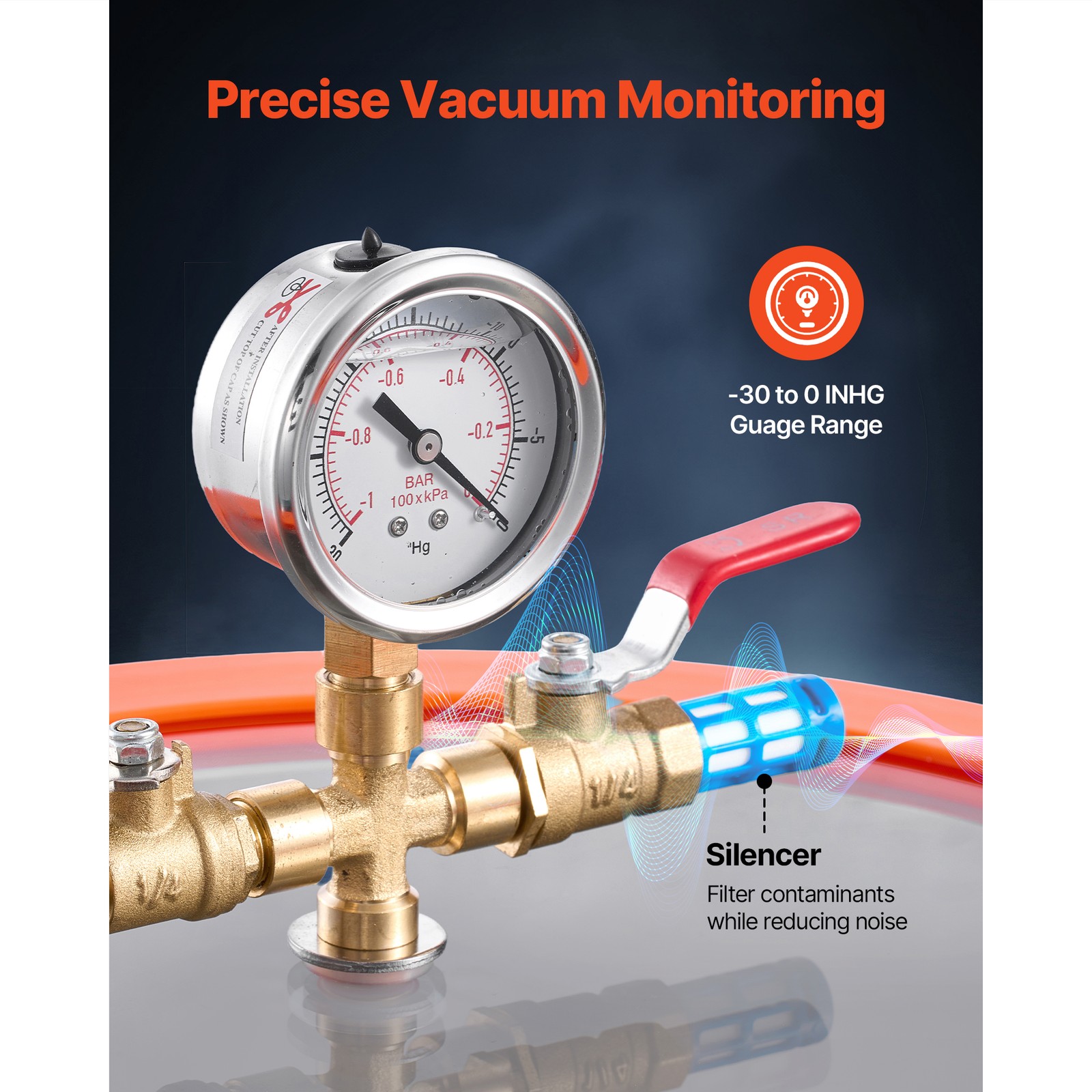 Uimoso 3 Gallon Vacuum Chamber with 3.5 CFM Single Stage Pump for Degassing