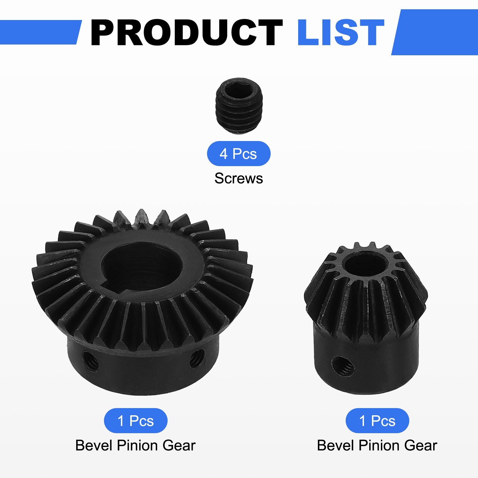 2Pcs Tapered Bevel Gear Set, 1.5 m 1:2 (15T/30T) Bevel Gears(8/15mm Shaft Hole)