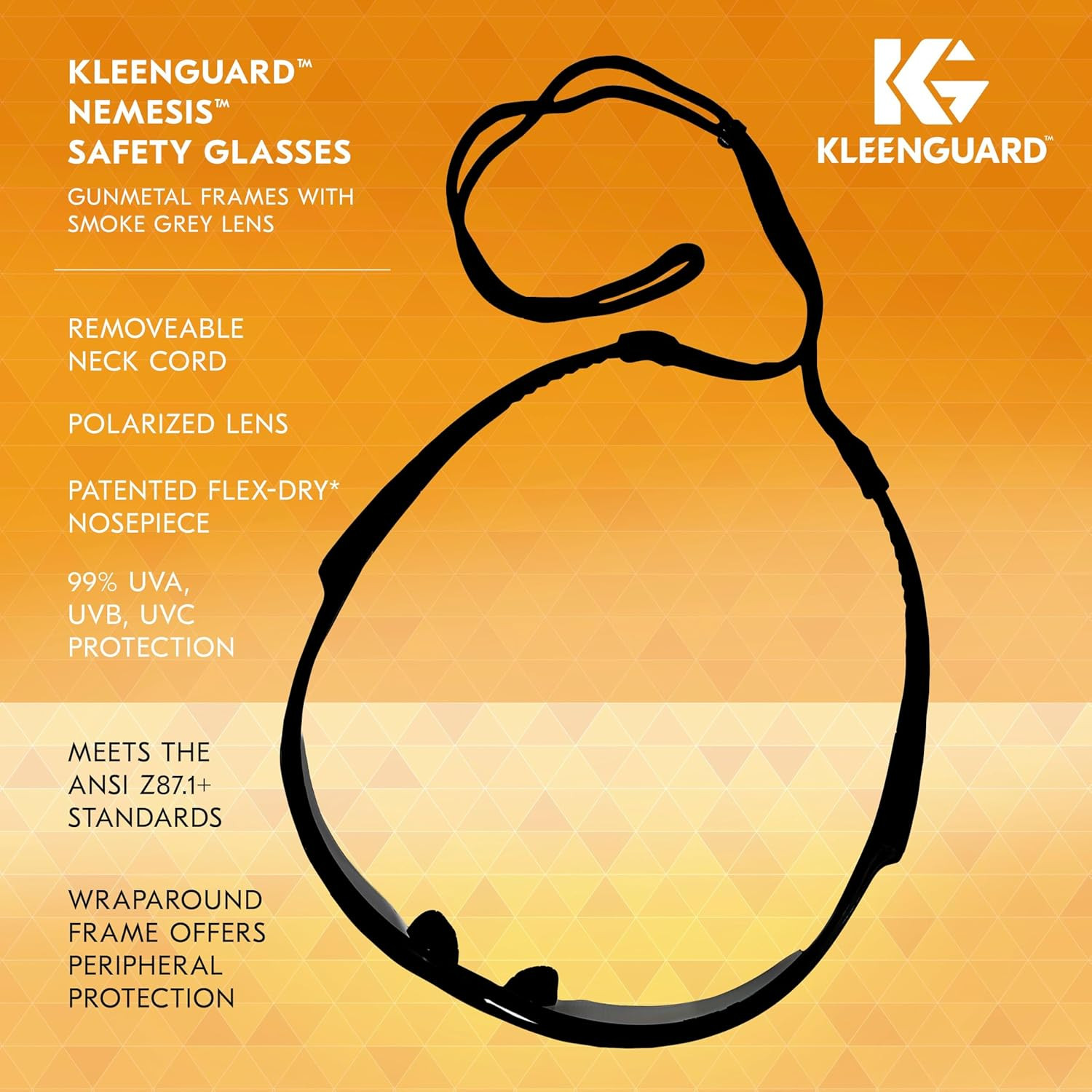 KleenGuard™ V30 Nemesis™ Polarized Safety Glasses (56568), Smoke Grey Lenses, Gu