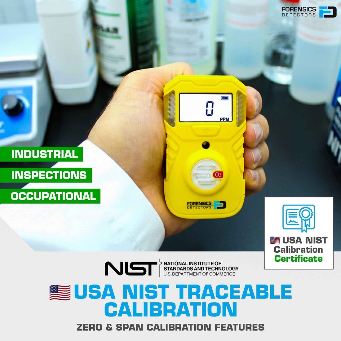 Forensic Detectors Portable Carbon Monoxide Detector | NIST May 26′ | FD-101-CO