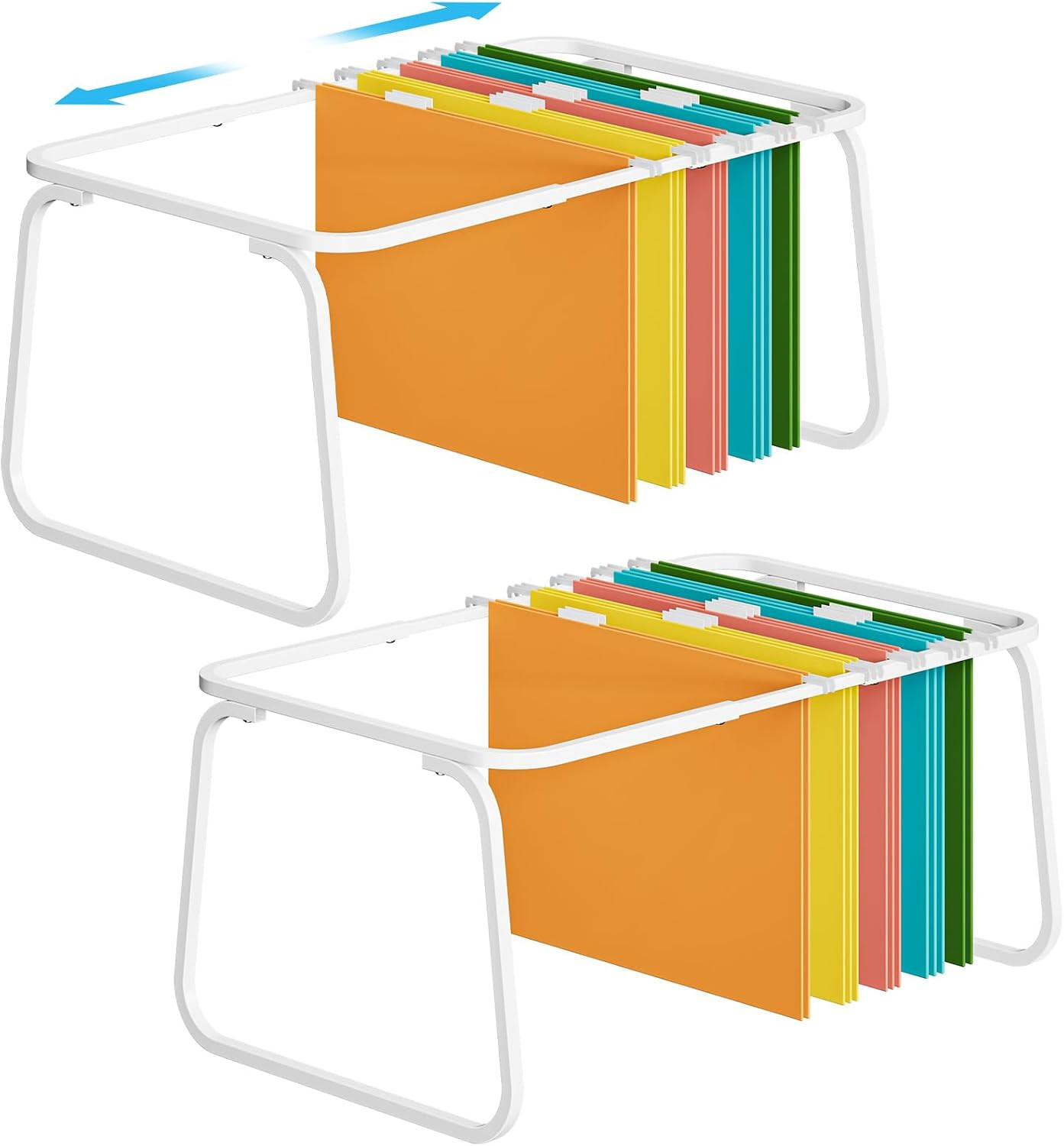 Hanging File Folder Frame, Adjustable Letter Size File Holder 16-25 Inches, Meta