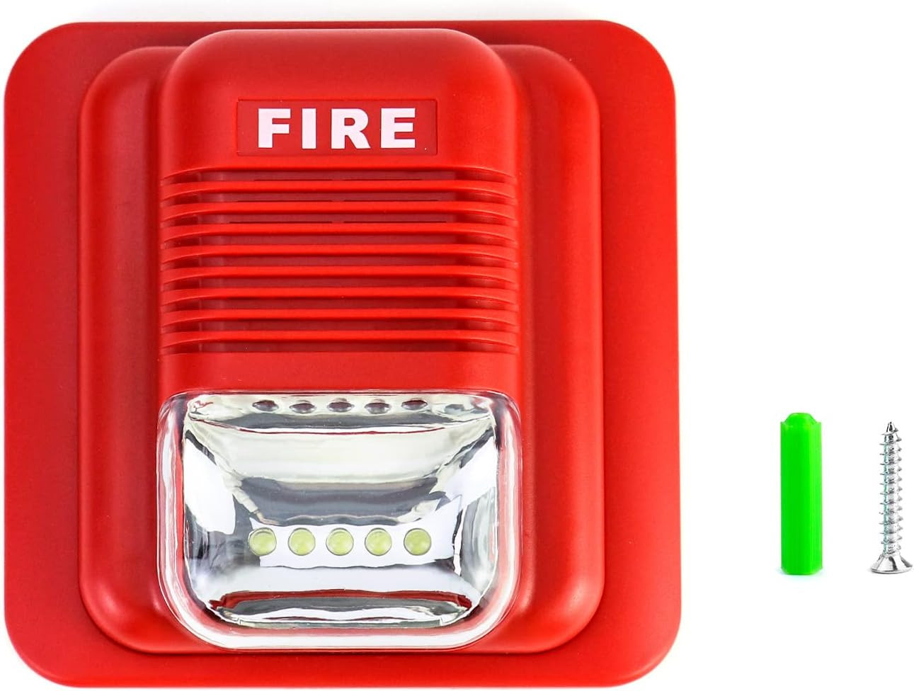 Fire Alarm Siren 12/24V DC | LED Strobe Horn ≥105dB | Wired Security System