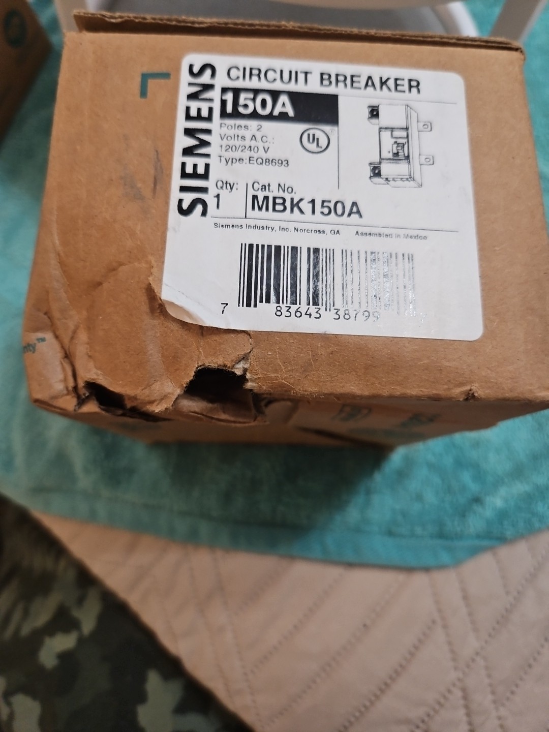 Siemens MBK150A Circuit Breaker, 150A, 2Poles, 240V