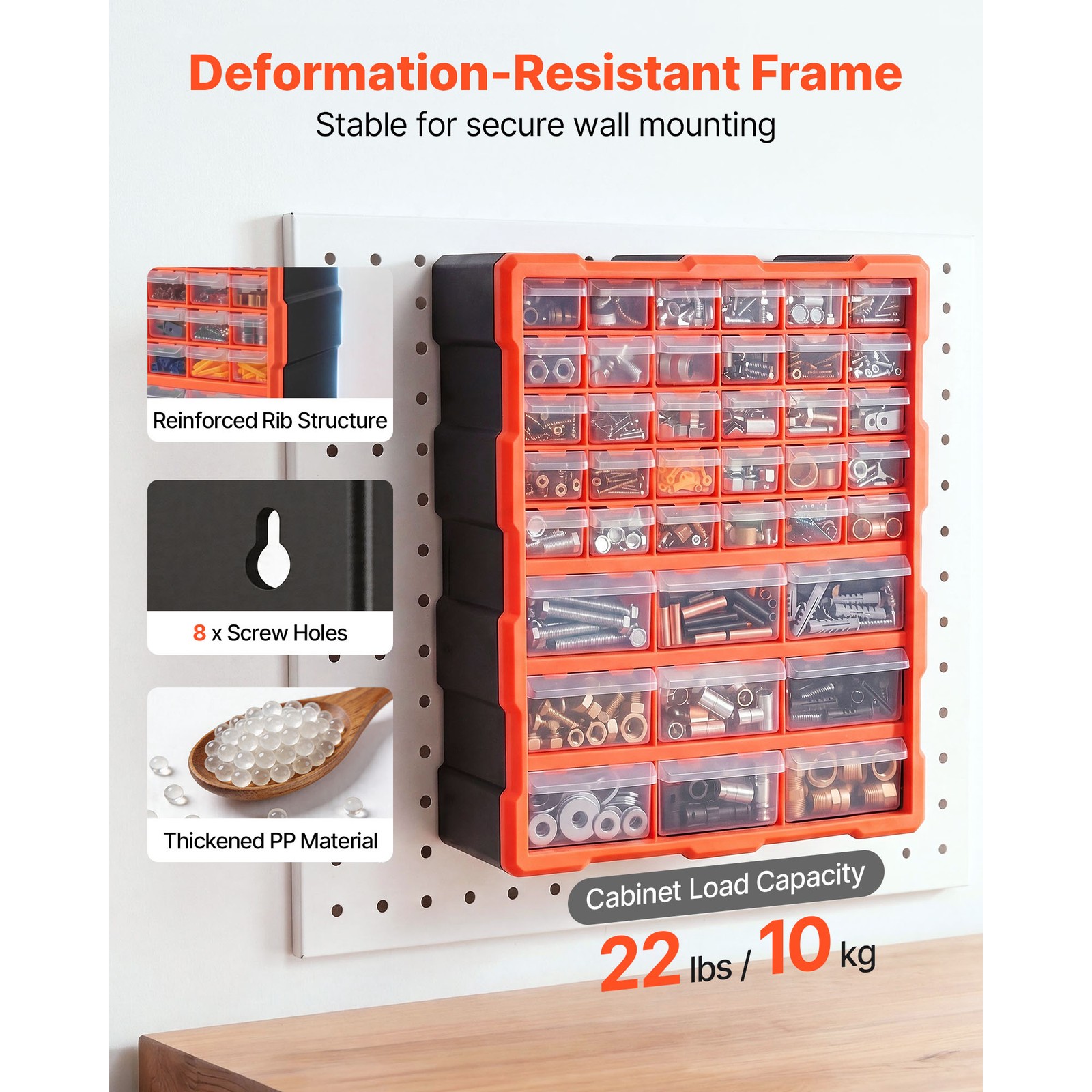 Uimoso 39-Drawer Plastic Storage Organizer Cabinet for Parts and Tools