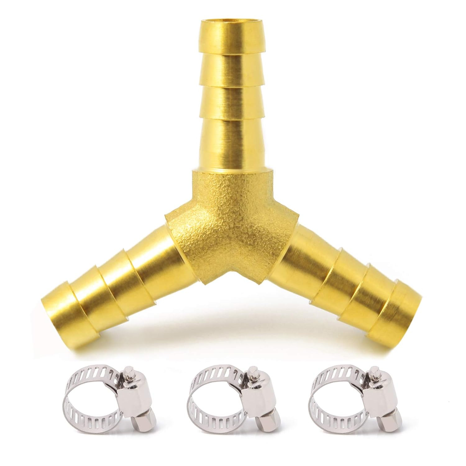 Brass 5/8″ Hose Barb 3 Way Wye Y Shape Barbed Splitter Fitting Splicer for Water
