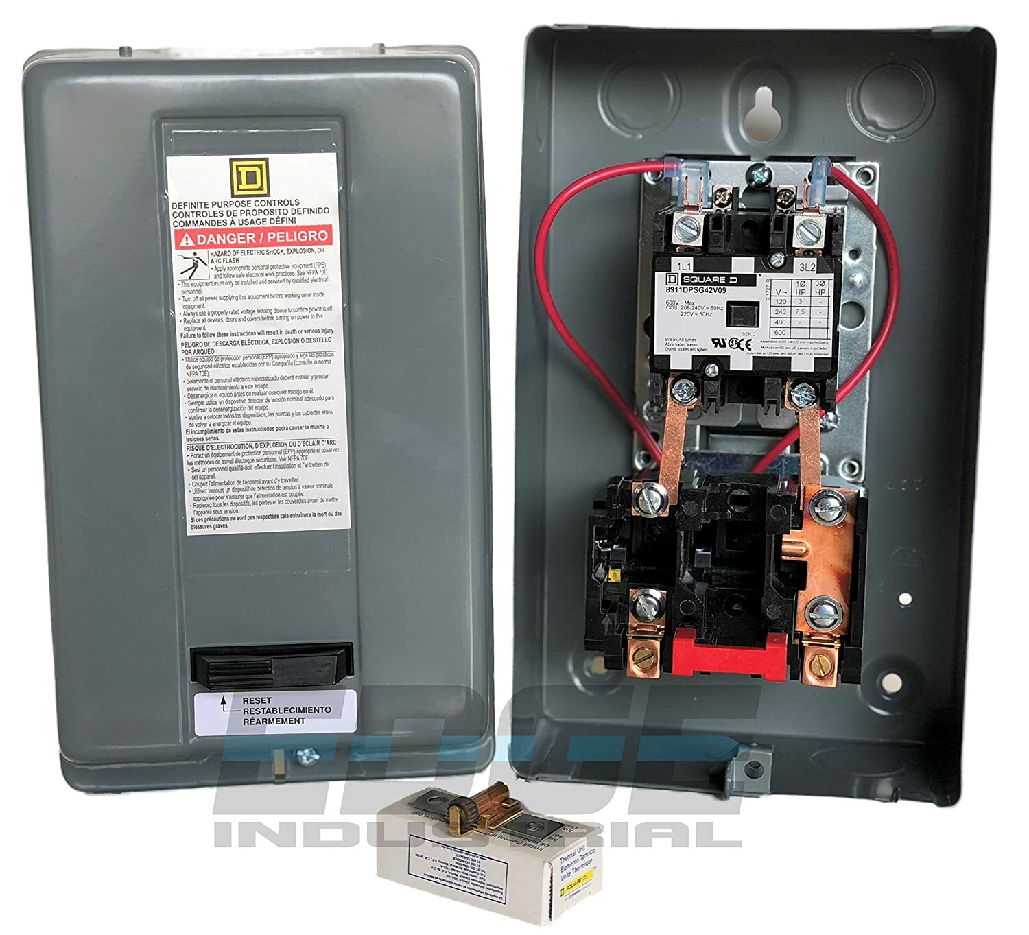 SQUARE D ELECTRIC MOTOR STARTER 8911DPSG42V09 7.5HP 40AMP 208-230V 1-PHASE