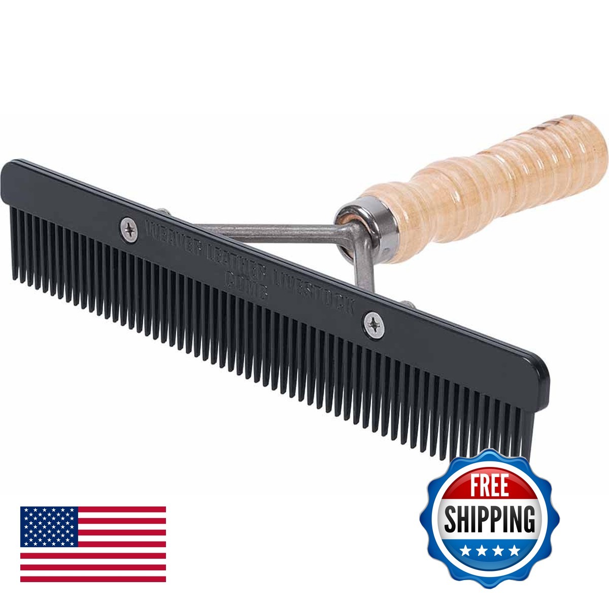 Weaver Leather Show Comb Wood Handle Replaceable Black Plastic Blade 69-6050