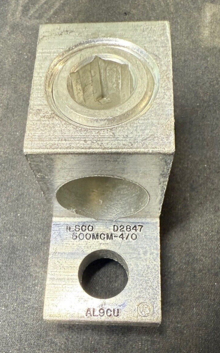 ILSCO MECHANICAL WIRE LUG 4/0 – 500 MCM 1/2 HOLE D2847A22T ALCU – pick qty