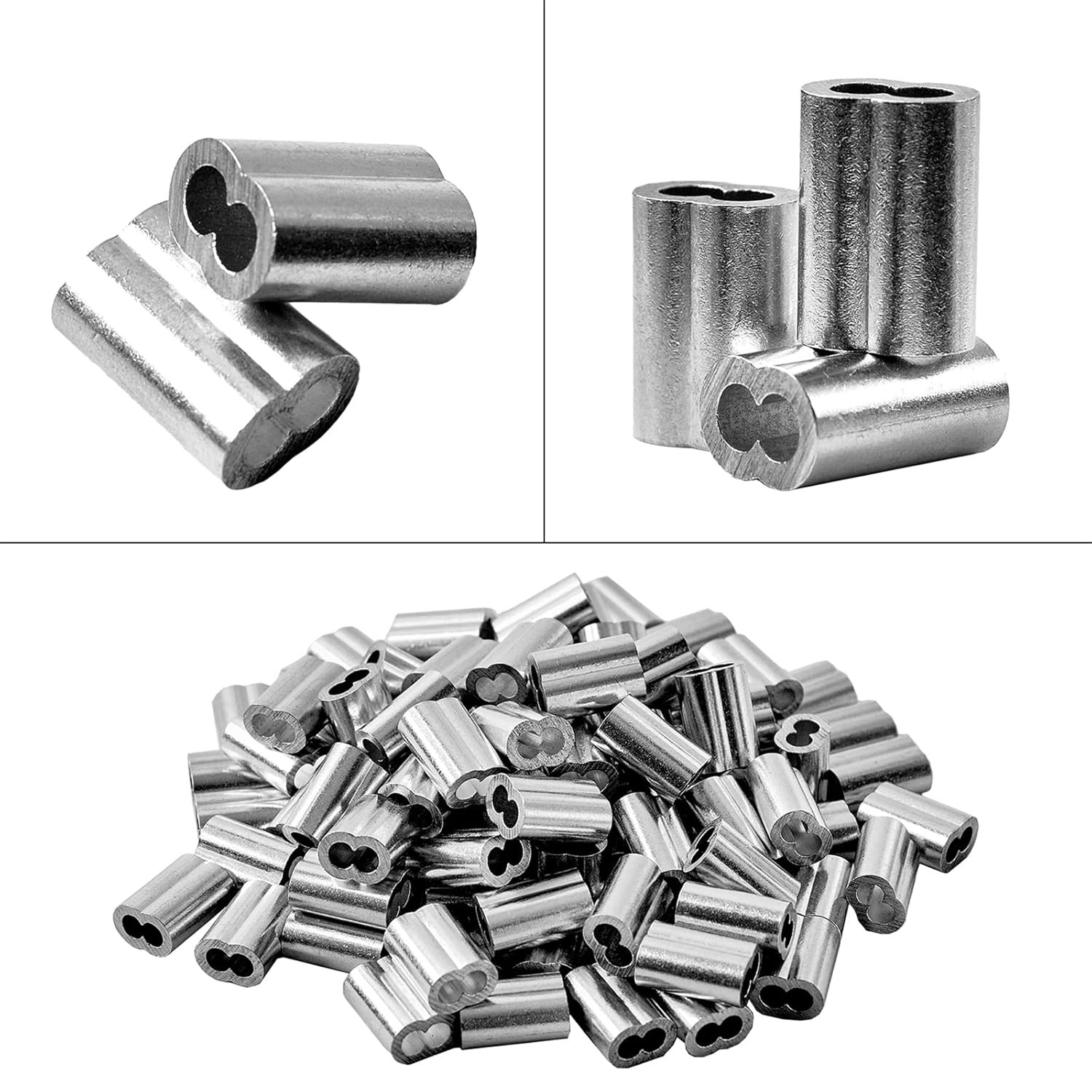 3/32″ (2.5Mm) 100PCS Aluminum Crimping Loop Sleeve for Wire Rope, Cable Ferrule