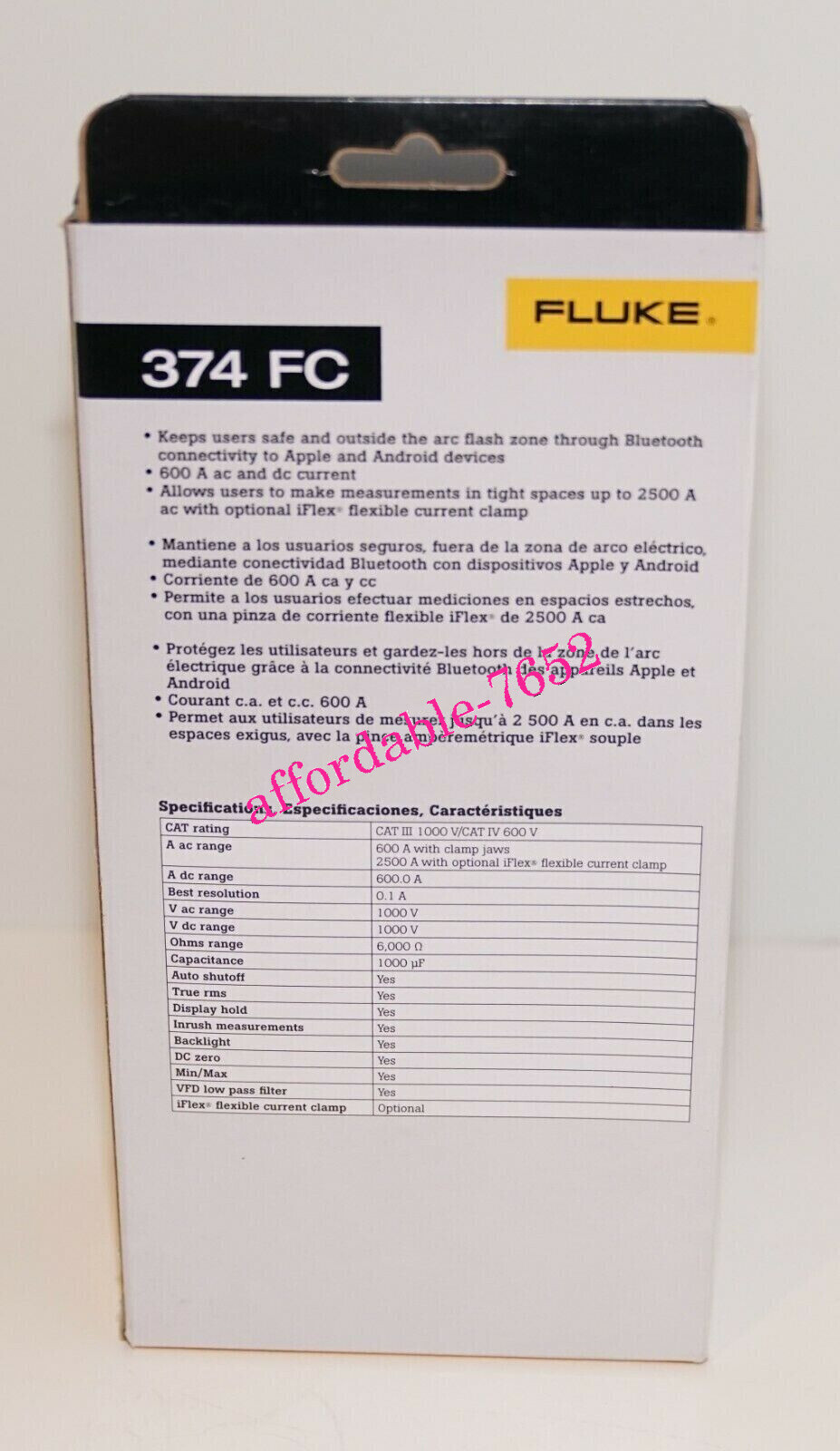 NEW FLUKE 374 TRUE RMS AC/DC CLAMP METER WIRELESS fedex or FedEx