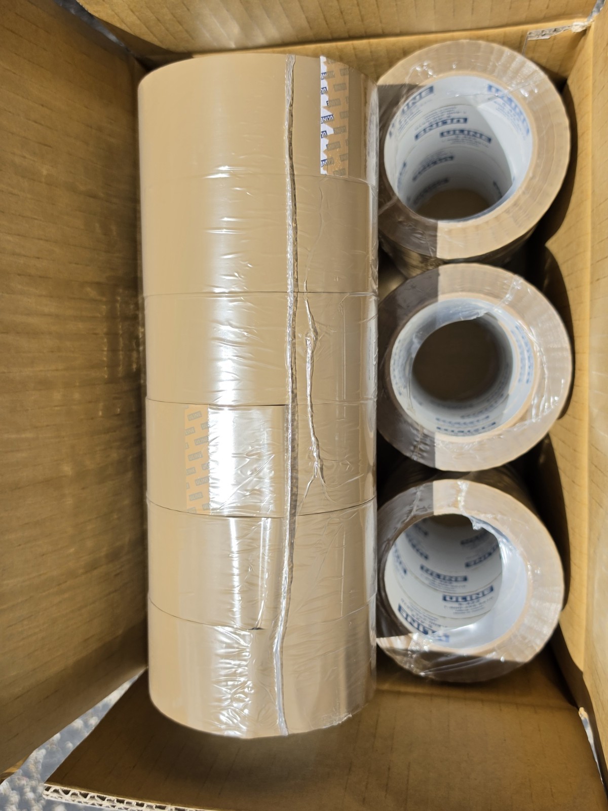 ULINE S-422 Industrial Pack & Ship Tan Tape 2″ x 110 Yards SEALED 36 ROLLS TOTAL
